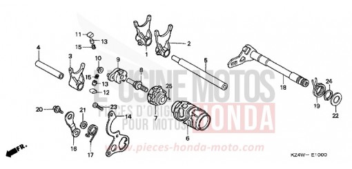BARILLET DE SELECTION CR125RW de 1998